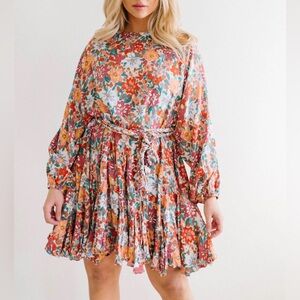 Heavenlynest Floral Long Sleeve Circle Dress Sz Small